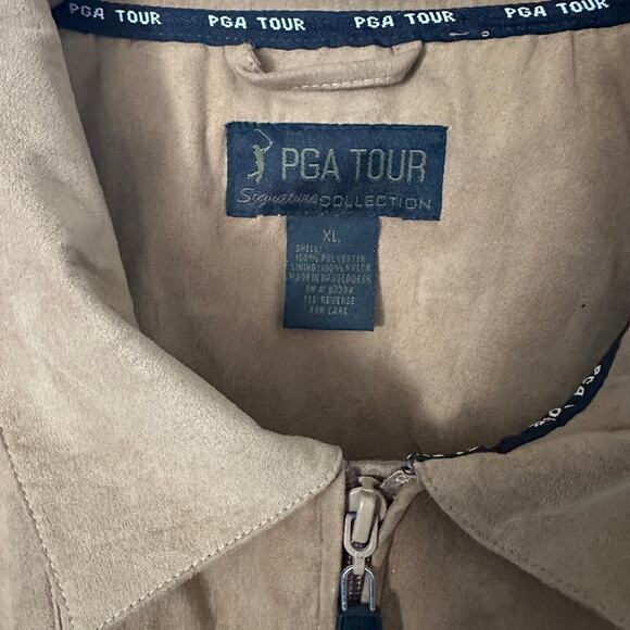 PGA Tour Signature Collection Faux Suede 1/4 Zip Jacket Size XL Golf Windbreaker - Picture 3 of 10